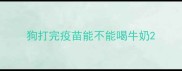 狗打完疫苗能不能喝牛奶