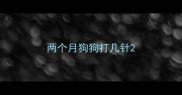 两个月狗狗打几针