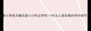 新手必看小狗每天睡觉超12小时正常吗90主人都忽略的养护细节大公开