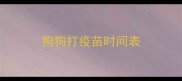 狗狗打疫苗时间表
