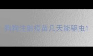 狗狗注射疫苗几天能驱虫
