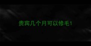 贵宾几个月可以修毛