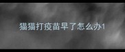 猫猫打疫苗早了怎么办