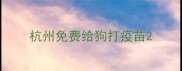 杭州免费给狗打疫苗