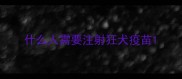 什么人需要注射狂犬疫苗