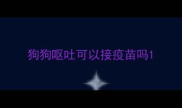 狗狗呕吐可以接疫苗吗