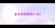 金毛狗狗照顾小孩
