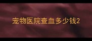 宠物医院查血多少钱