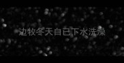 边牧冬天自已下水洗澡