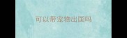 可以带宠物出国吗