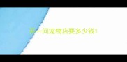开一间宠物店要多少钱