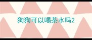狗狗可以喝茶水吗