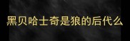 黑贝哈士奇是狼的后代么