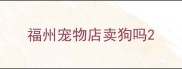 福州宠物店卖狗吗