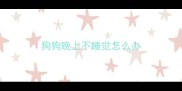 狗狗晚上不睡觉怎么办