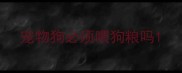 宠物狗必须喂狗粮吗