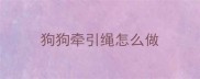 狗狗牵引绳怎么做