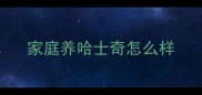 家庭养哈士奇怎么样