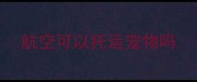航空可以托运宠物吗