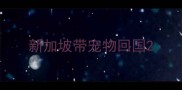 新加坡带宠物回国