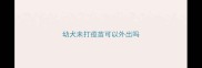 幼犬未打疫苗可以外出吗