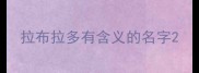 拉布拉多有含义的名字