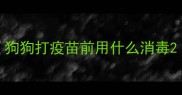 狗狗打疫苗前用什么消毒