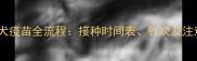 狗狗狂犬疫苗全流程接种时间表针次及注意事项