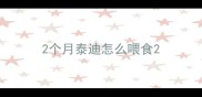 2个月泰迪怎么喂食