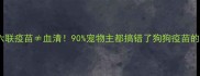 犬六联疫苗血清90宠物主都搞错了狗狗疫苗的真相