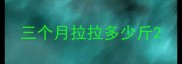 三个月拉拉多少斤