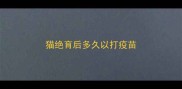 猫绝育后多久以打疫苗