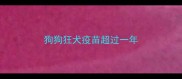 狗狗狂犬疫苗超过一年
