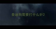 泰迪狗需要打什么针