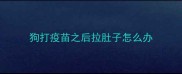 狗打疫苗之后拉肚子怎么办