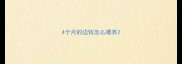 4个月的边牧怎么喂养