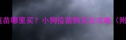 最新推荐国产宠物疫苗哪里买小狗疫苗购买全攻略附北京上海实体店清单