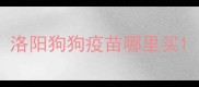 洛阳狗狗疫苗哪里买