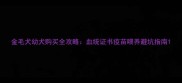 金毛犬幼犬购买全攻略血统证书疫苗喂养避坑指南