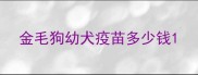 金毛狗幼犬疫苗多少钱