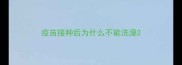 疫苗接种后为什么不能洗澡
