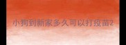 小狗到新家多久可以打疫苗