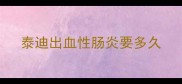 泰迪出血性肠炎要多久