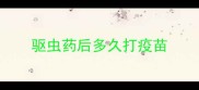 驱虫药后多久打疫苗
