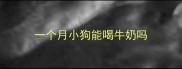 一个月小狗能喝牛奶吗
