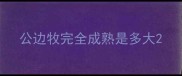 公边牧完全成熟是多大