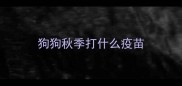 狗狗秋季打什么疫苗