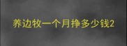 养边牧一个月挣多少钱