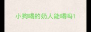 小狗喝的奶人能喝吗