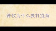 德牧为什么要打疫苗